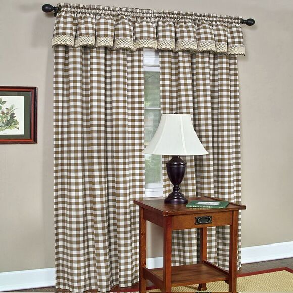 Achim Home Furnishing: Buffalo Taupe Plaid Modern Window Curtain Panel : 58" x - Picture 4 of 4
